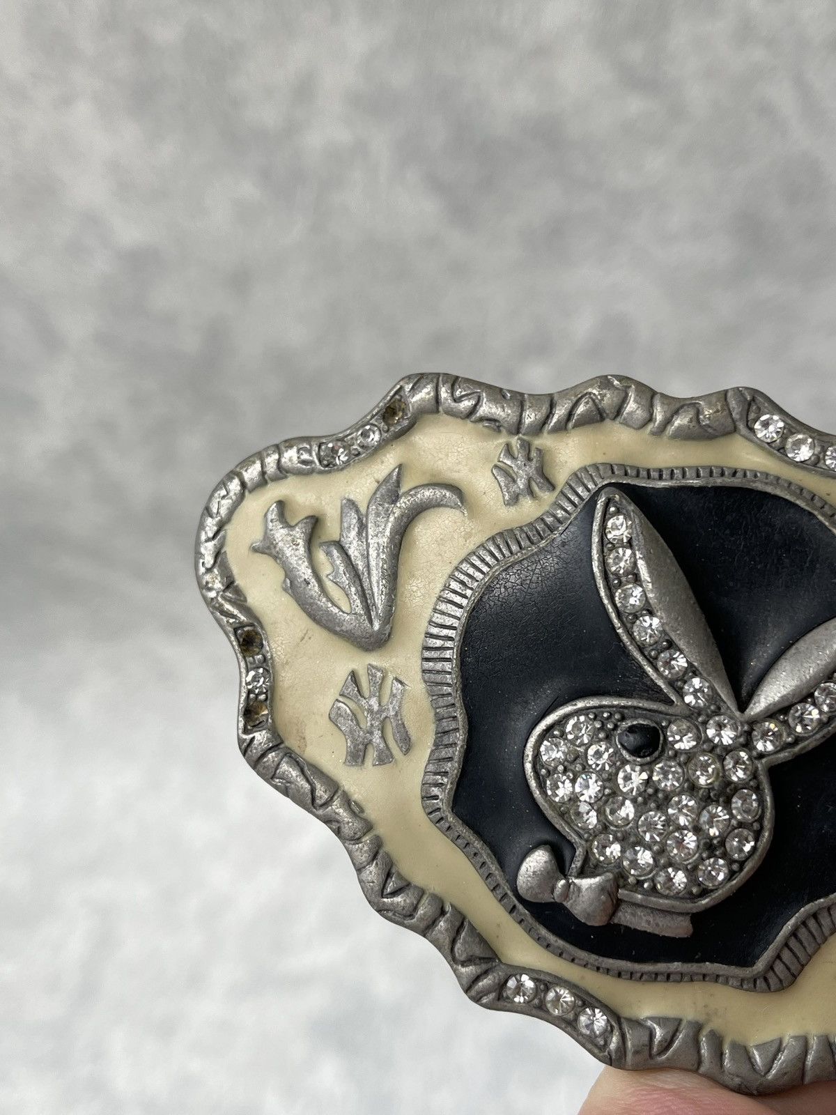 Playboy 80s VTG PLAYBOY Belt Buckle Crystal Rhinestone Y2K McBling Size ONE SIZE - 3 Thumbnail