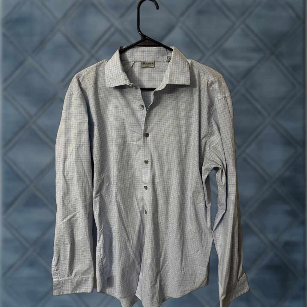 Kenneth Cole Kenneth Cole Shirt Mens L Blue Plaid Non Iron Slim Fit Button-Up Casual Shirt Size US L / EU 52-54 / 3 - 1 Thumbnail