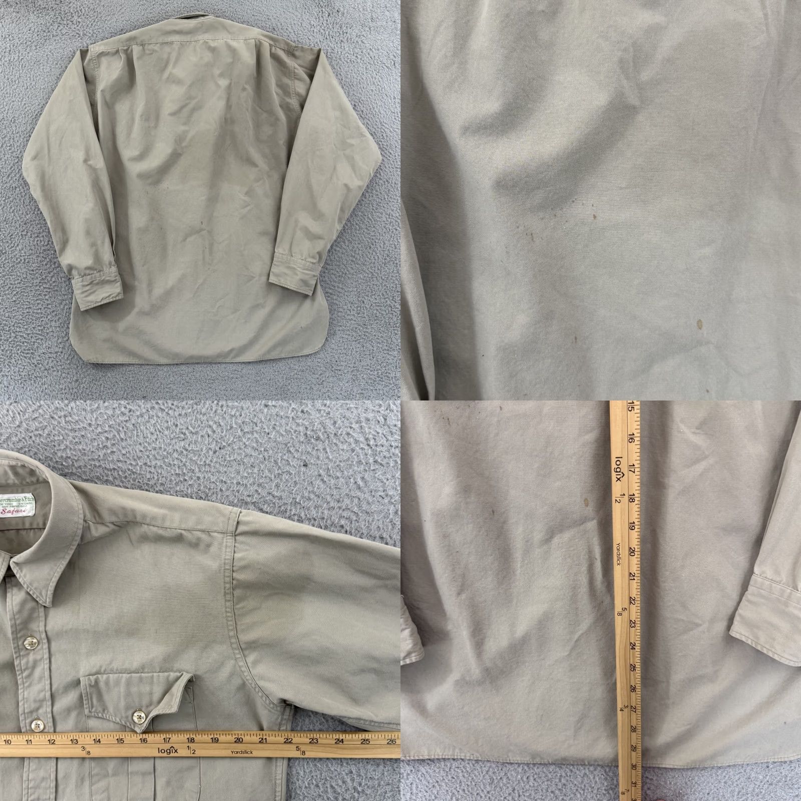 Abercrombie & Fitch VINTAGE Abercrombie & Fitch Safari Shirt Mens L Beige Long Sleeve 50s USA Cotton Button-Up Casual Workwear 50s Retro Classic Outdoors Hipster Size US L / EU 52-54 / 3 - 8 Thumbnail