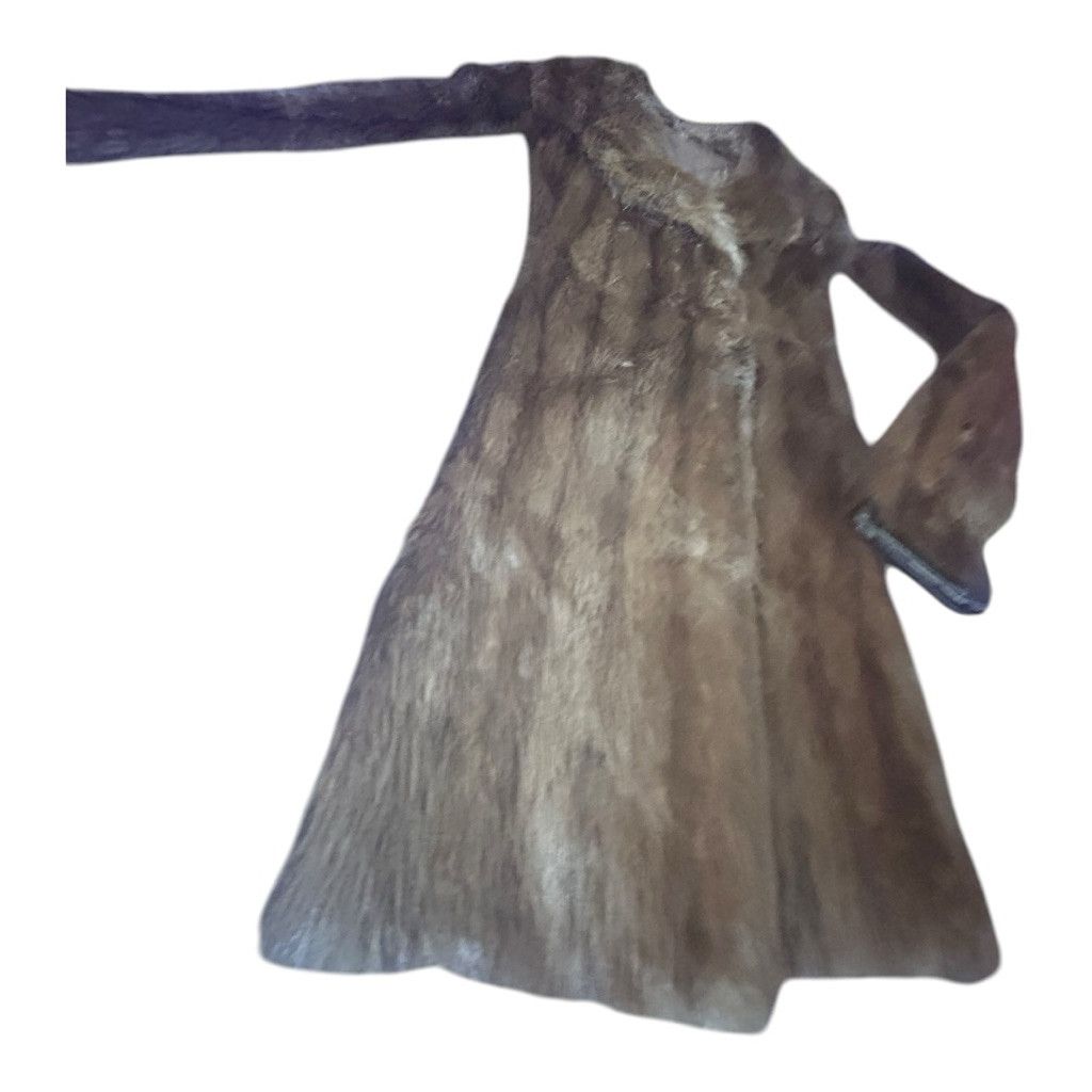 Handmade Rare Vintage Mob Wife Real Mink Fur and Leather Long Coat Size M / US 6-8 / IT 42-44 - 5 Thumbnail