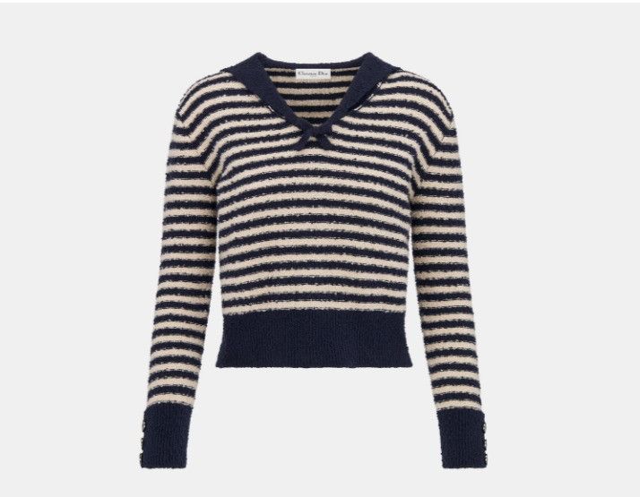 Dior o1w1db10425 424S61A Sailor Collar Mariniere Sweater Size XS / US 0-2 / IT 36-38 - 1 Thumbnail