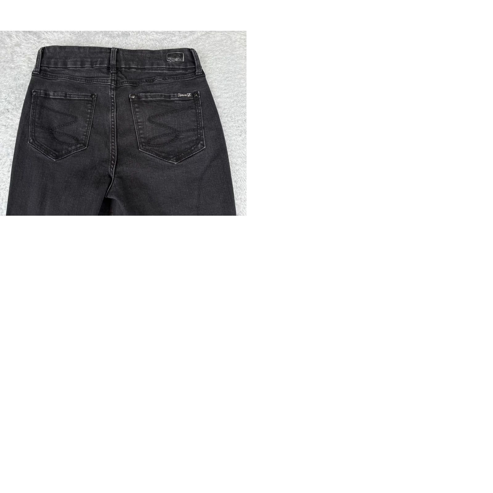 Vintage Seven7 Jeans Women 6 Black Denim High Rise Skinny Tapered Cotton 28x27 Tummyless Womens Size 28" / US 6 / IT 42 - 10 Thumbnail