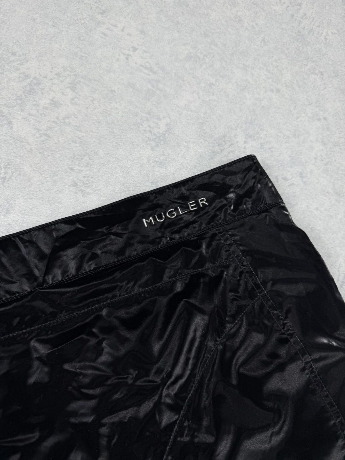 H&M × Mugler Mugler x H&M Black Coated Biker Pants Zip Detail Size 46R Size US 38 / EU 54 - 12 Thumbnail