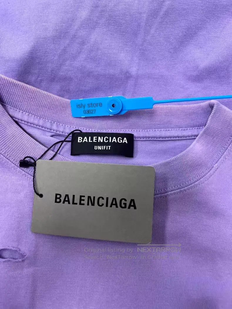 Balenciaga Balenciaga Cracked Design Round Neck Short Sleeve Regular Size S / US 4 / IT 40 - 5 Thumbnail