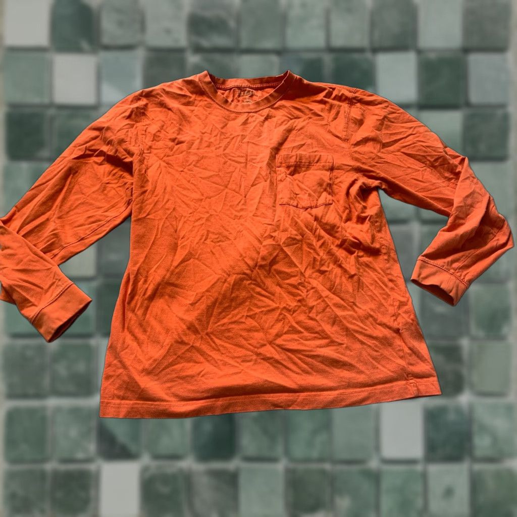 Vintage LL Bean Mens Long Sleeve Shirt Orange M Pocket Size US L / EU 52-54 / 3 - 1 Thumbnail