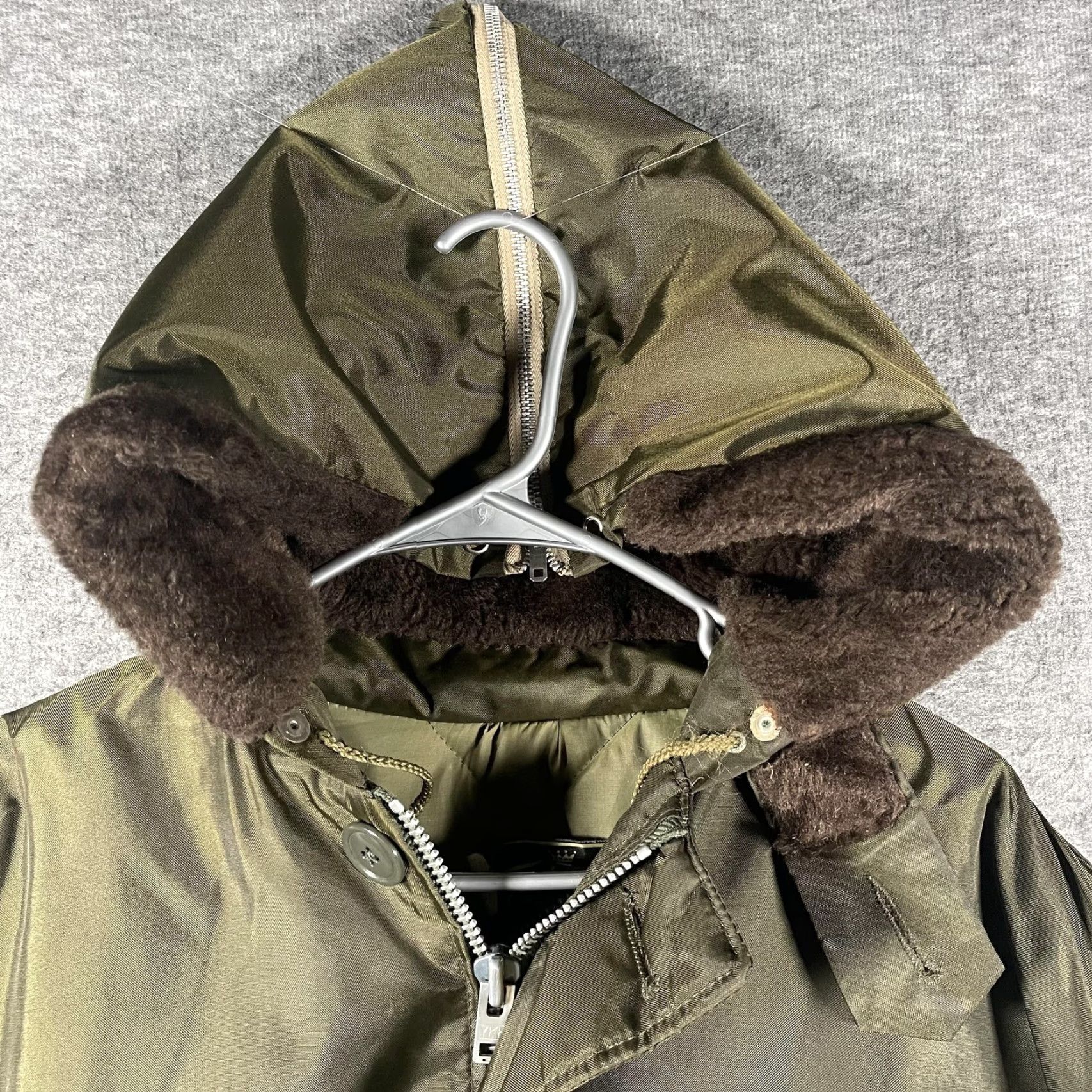 Olive VINTAGE Timber King Jacket Mens Large Olive Green Parka Hooded Quilt Lined YKK Size US L / EU 52-54 / 3 - 3 Thumbnail