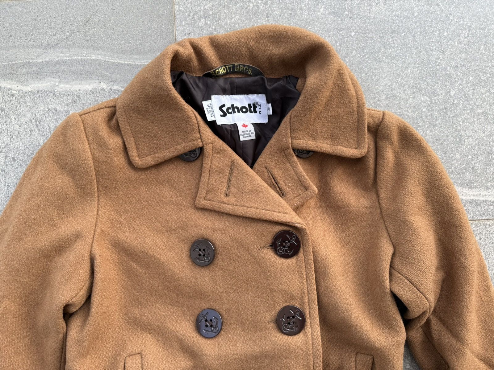 Schott Schott x Earth Music & Ecology Double Breasted Pea Coat Size S / US 4 / IT 40 - 3 Thumbnail