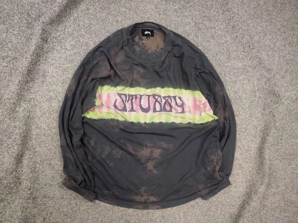 Stussy Styssy Tie Dye Stripe Jersey Long sleeve Shirt Vintage Y2K Size US S / EU 44-46 / 1 - 1 Thumbnail