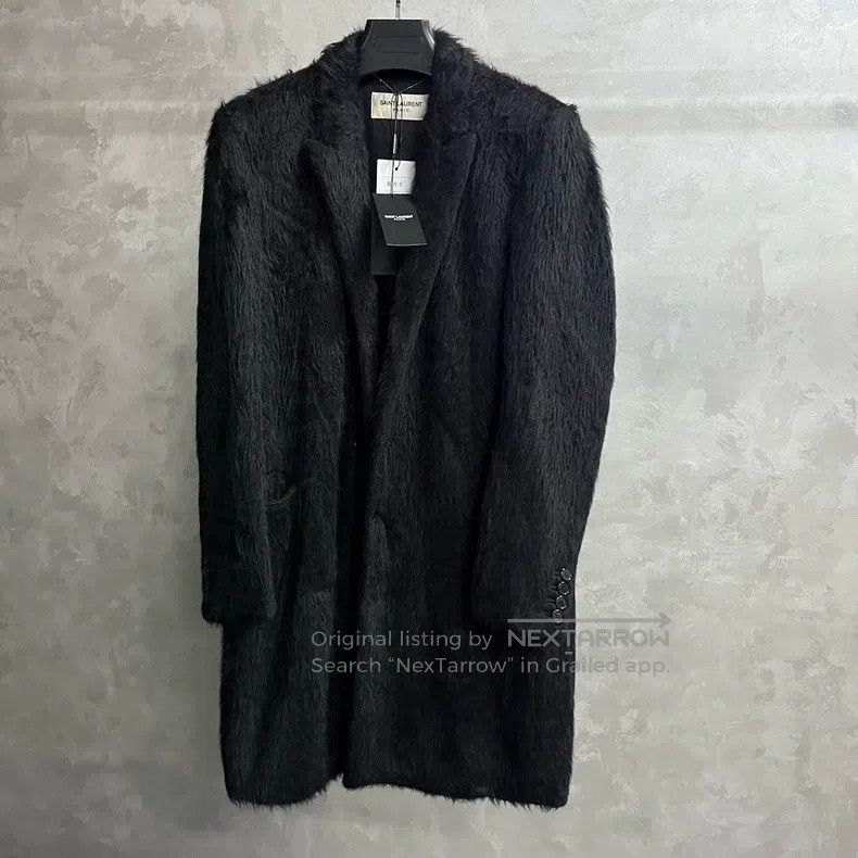 Saint Laurent Paris Saint Laurent Paris Classic Black Fur Collar Coat Size US M / EU 48-50 / 2 - 1 Thumbnail
