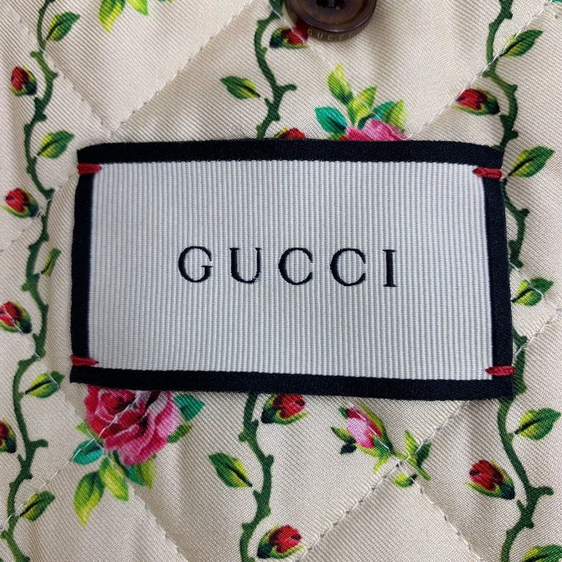 Gucci Blue letter washed old cotton lapel single-breasted l