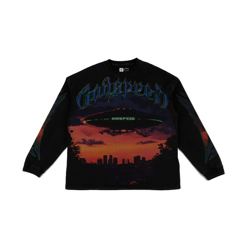 Godspeed 'U.A.P' Black Wash LS Tee