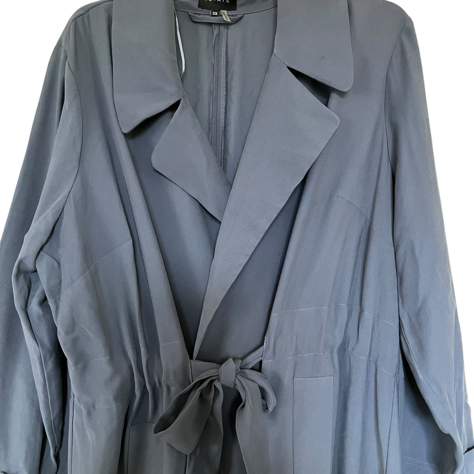 Other 1. State Retro Blue Long Sleeve Tie Waist Collared Dress Size XXL / US 16-18 / IT 52-54 - 4 Thumbnail