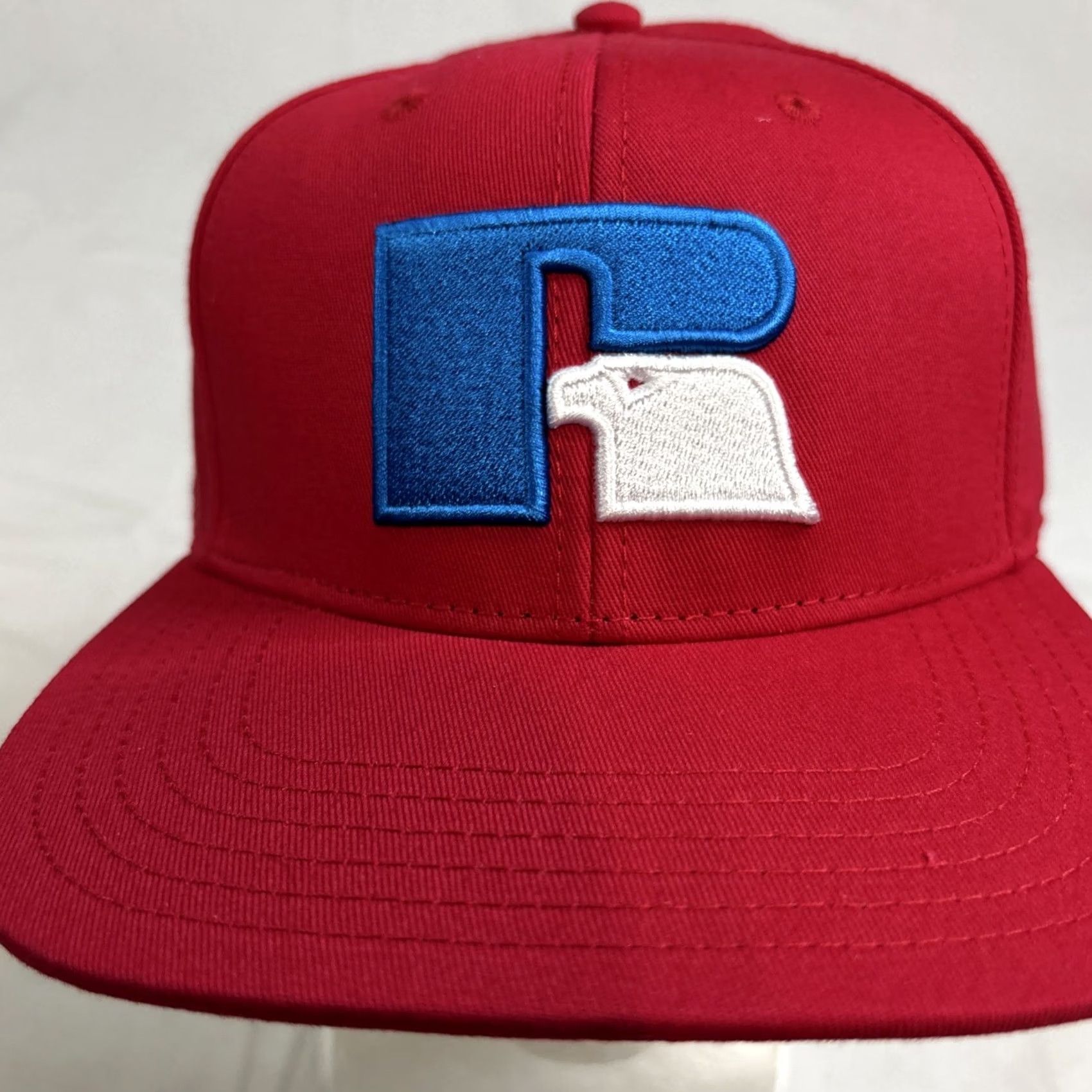 Russell Athletic VINTAGE RUSSELL ATHLETIC Cap SNAPBACK Adjustable Flat Billed Embroidered Logo Red Mens Size ONE SIZE - 3 Thumbnail