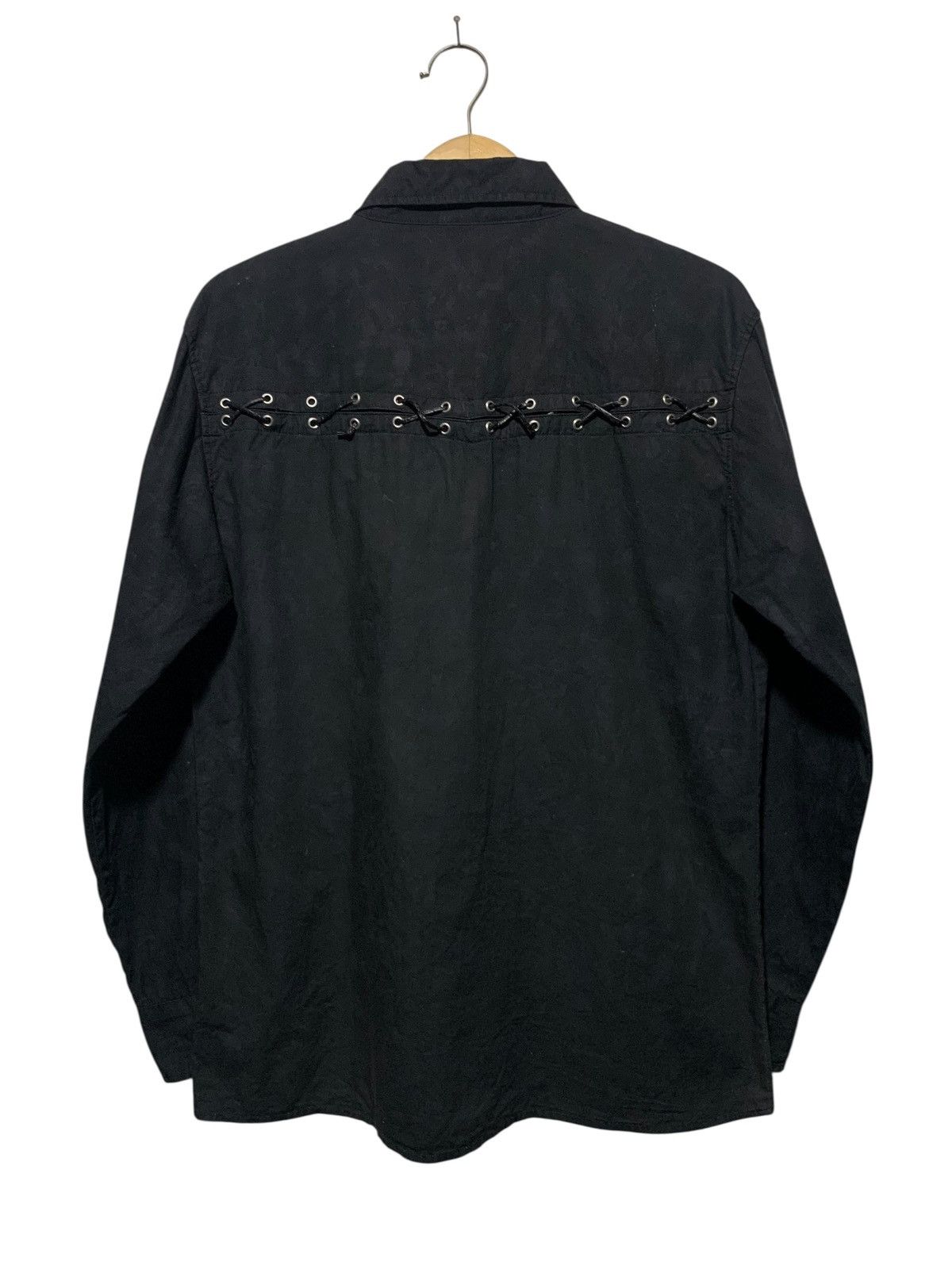 If Six Was Nine Y2k Euphuistic laces synthetic leather bleached gothic shirt Size US L / EU 52-54 / 3 - 8 Thumbnail