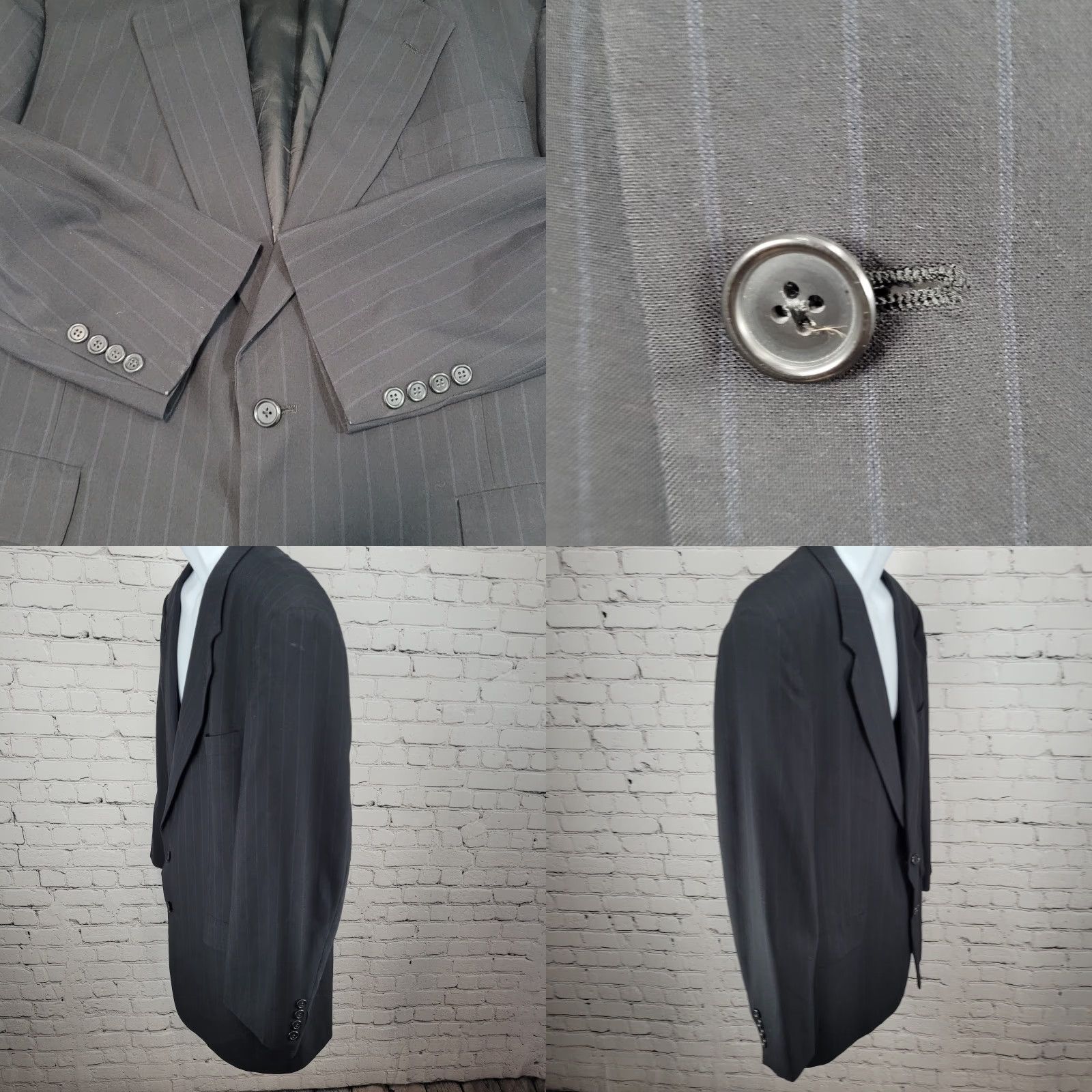 Hart Schaffner Marx Hart Schaffner Marx Blazer Jacket Men 44R Wool Black Notch Single-Breasted Two-Button 100% Wool USA Regular Vintage? Size 44R - 9 Thumbnail