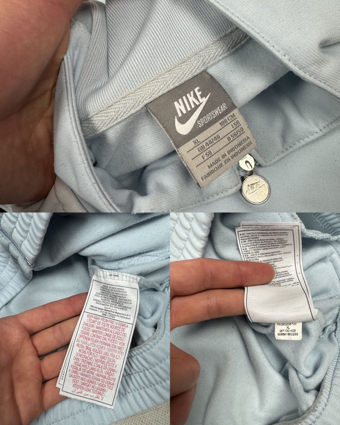 Nike × Vintage Nike Sportswear Men's Blue Black Spellout Full Zip Jacket XL Size US XL / EU 56 / 4 - 2 Thumbnail