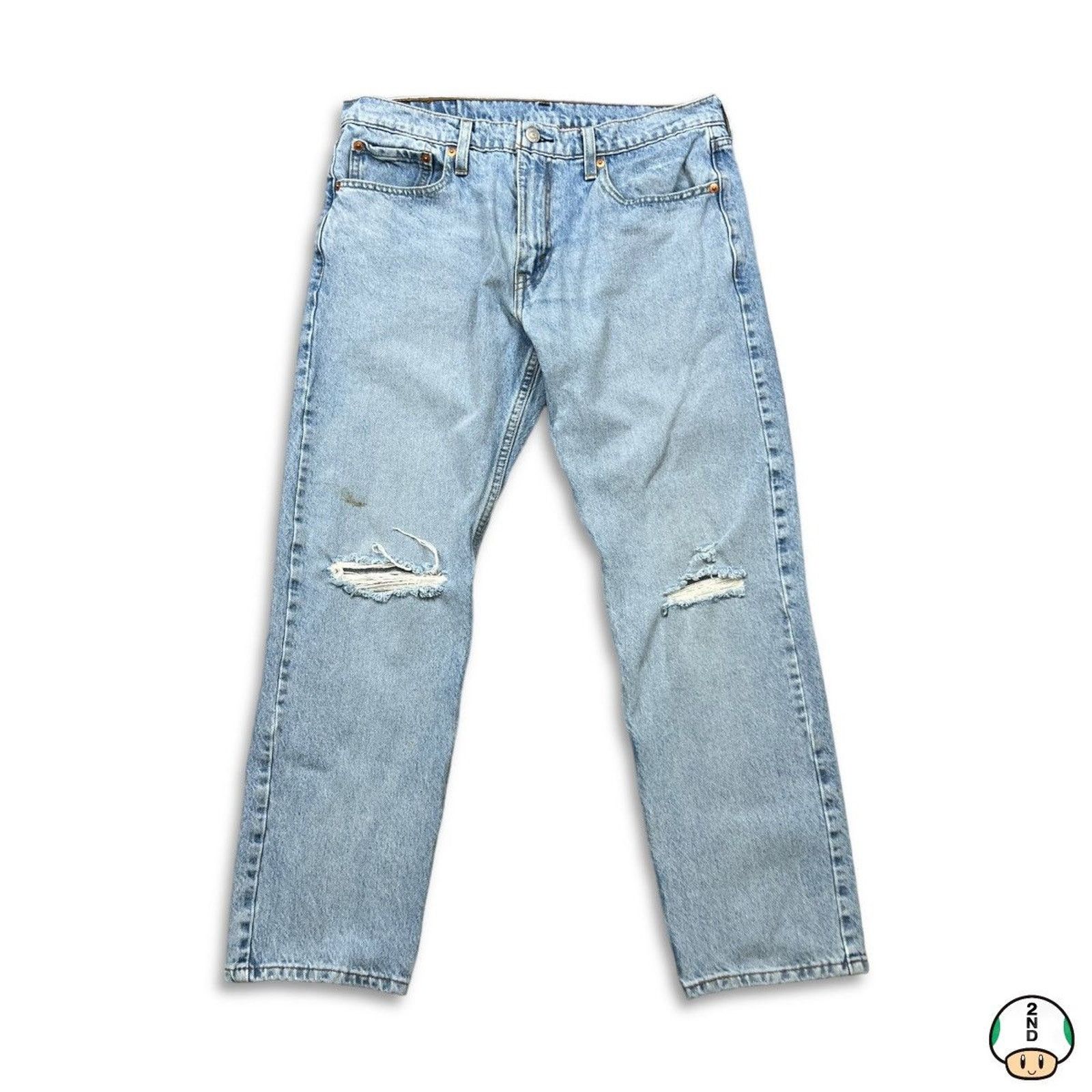 Levi's × Vintage Levi's 502 Jeans 32x27 Regular Taper Fit Distressed Denim Size US 32 / EU 48 - 1 Thumbnail