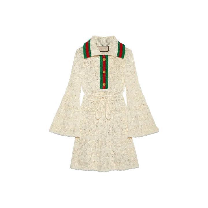 Gucci Gucci Ivory Long Sleeve Knit Dress-2507 Size S / US 4 / IT 40 - 6 Thumbnail