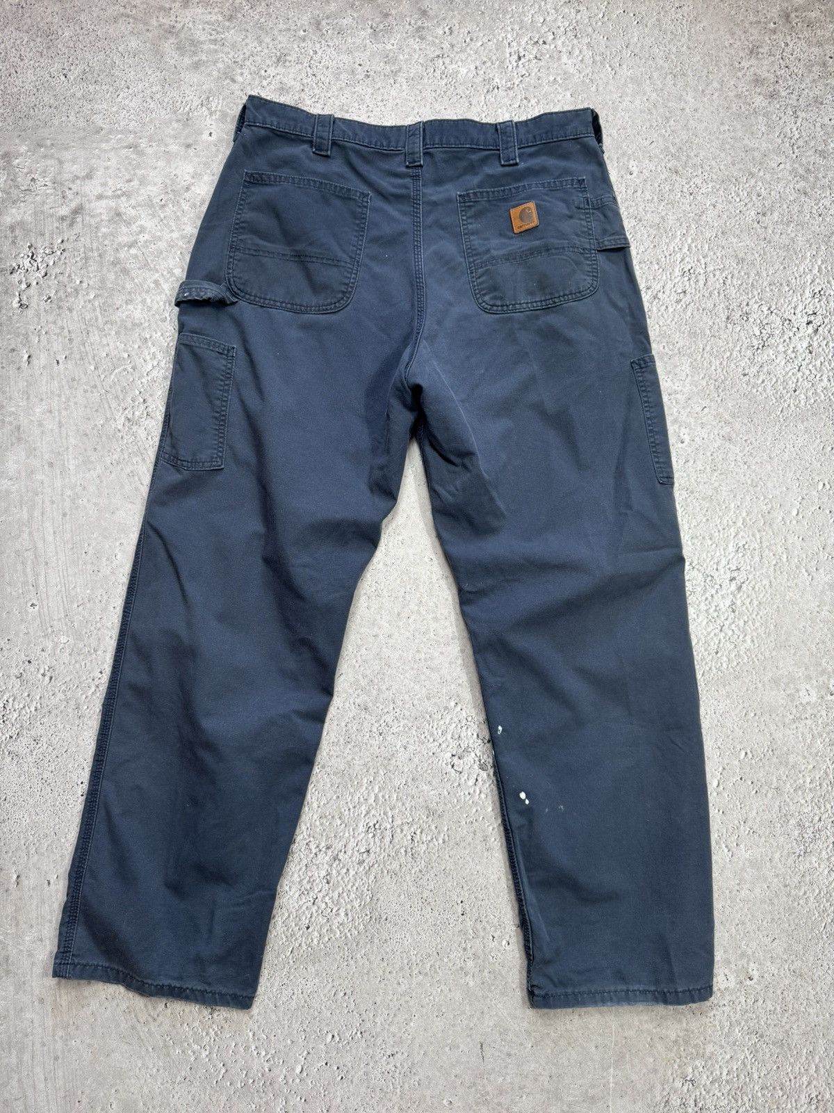 Carhartt Carhartt Distressed Carpenter Work Pants Navy Blue 36x32 Size US 36 / EU 52 - 1 Thumbnail