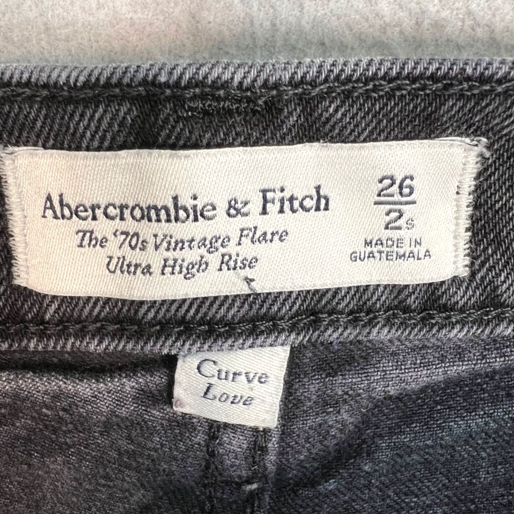 Abercrombie & Fitch VINTAGE Abercrombie & Fitch Womens 26 Jeans Flared High Rise Black Denim 5-Pocket Stretch Size 26" / US 2 / IT 38 - 3 Thumbnail