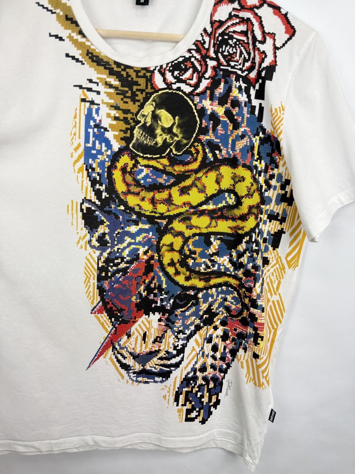 Just Cavalli 🇮🇹💀 Just Cavalli Art Asymmetrical Tiger Skull Snake T-Shirt Size US M / EU 48-50 / 2 - 5 Thumbnail