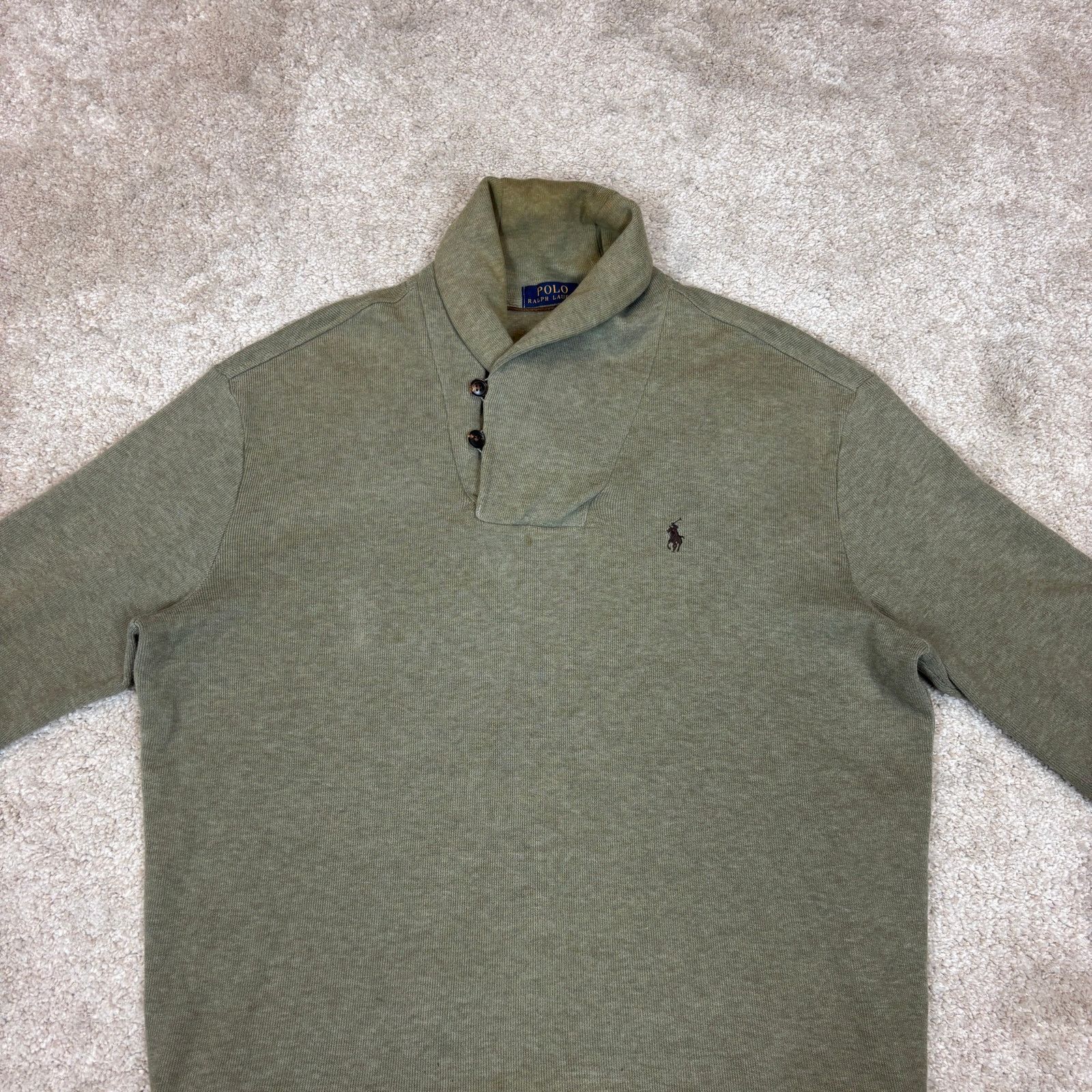 Polo Ralph Lauren Polo Ralph Lauren Shawl Collar Knit Pullover Elbow Pads Lg Size US L / EU 52-54 / 3 - 2 Thumbnail