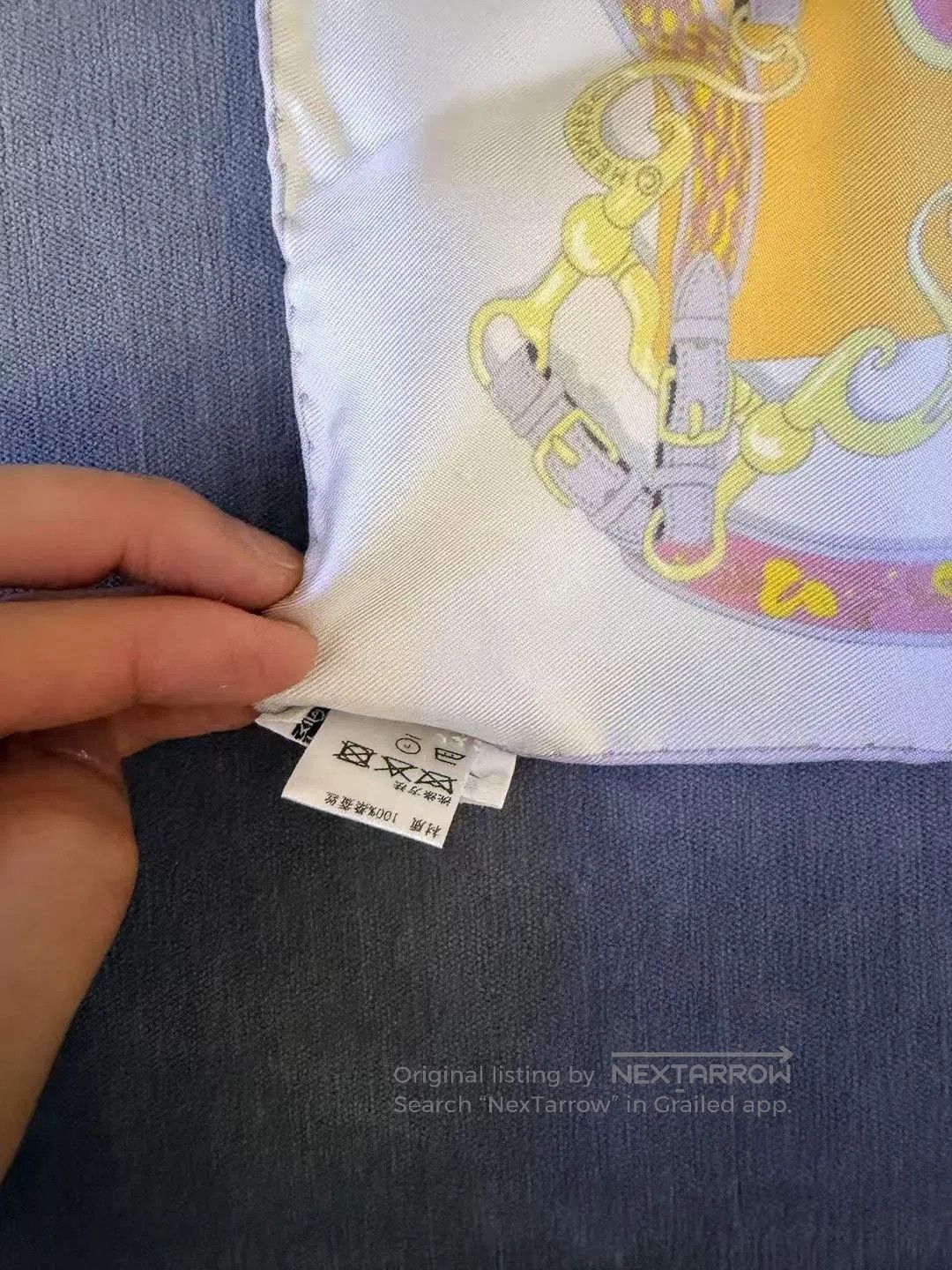 Japanese Brand Hermes Silk Square Scarf. Size ONE SIZE - 4 Thumbnail