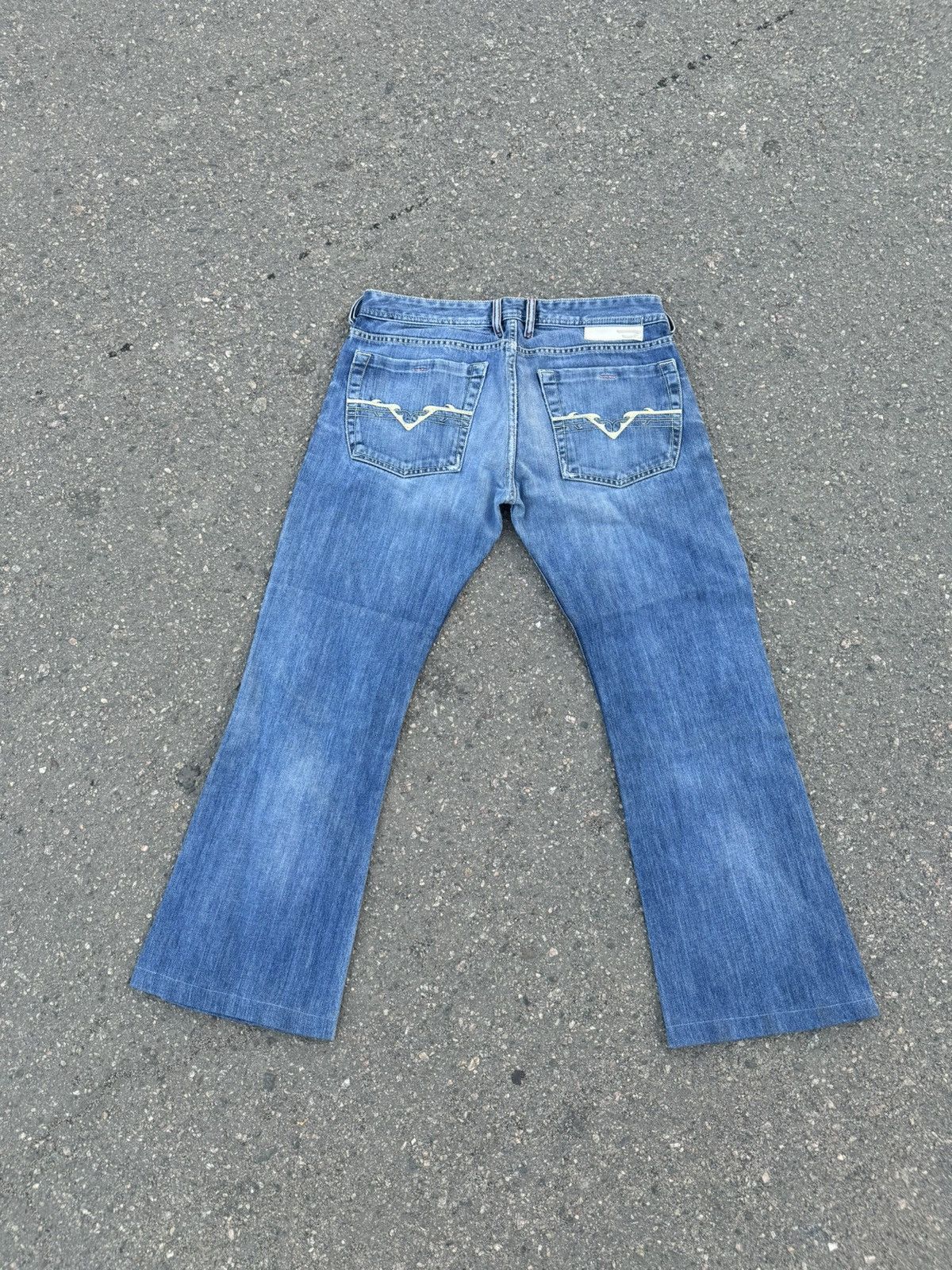 Diesel × Vintage Vintage Y2K Diesel Embroidered Logo Pocket Denom Jeans Pants Size US 31 - 9 Thumbnail