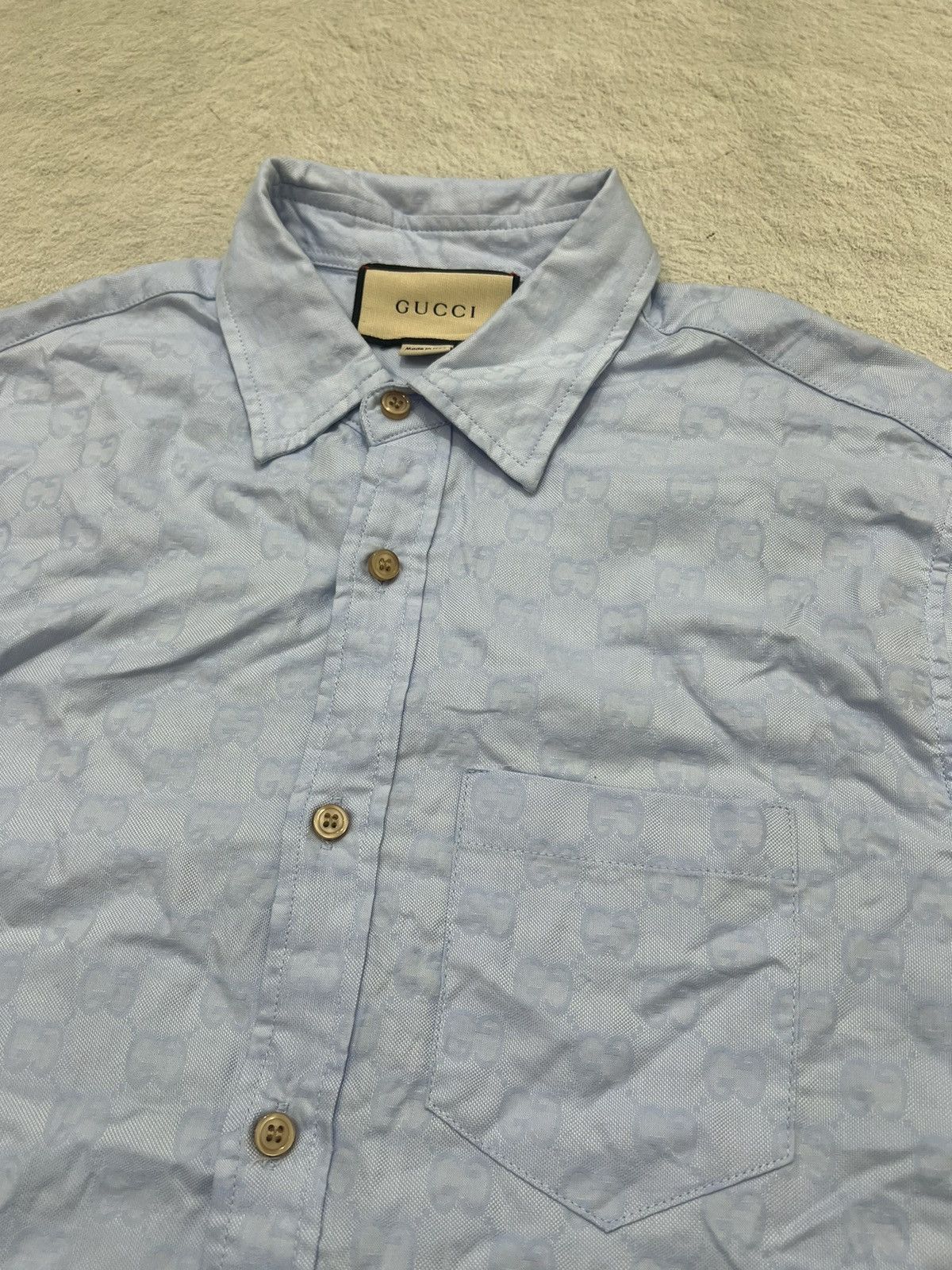 Gucci 2000s Gucci Monogram Pocket Button Up Shirt Size US L / EU 52-54 / 3 - 2 Thumbnail