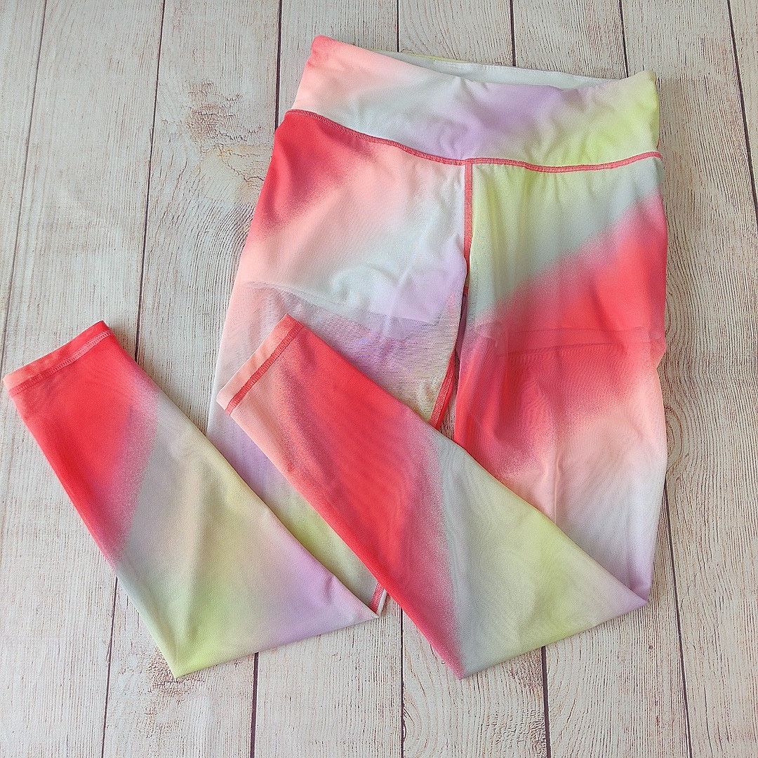 Victoria's Secret Victoria Sport Knockout Cali Haze Rainbow Mesh Tights sz M Size 30" / US 8 / IT 44 - 1 Thumbnail
