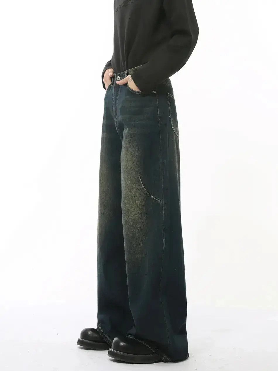 Japanese Brand Retro loose straight leg high street jeans Size US 32 / EU 48 - 3 Thumbnail