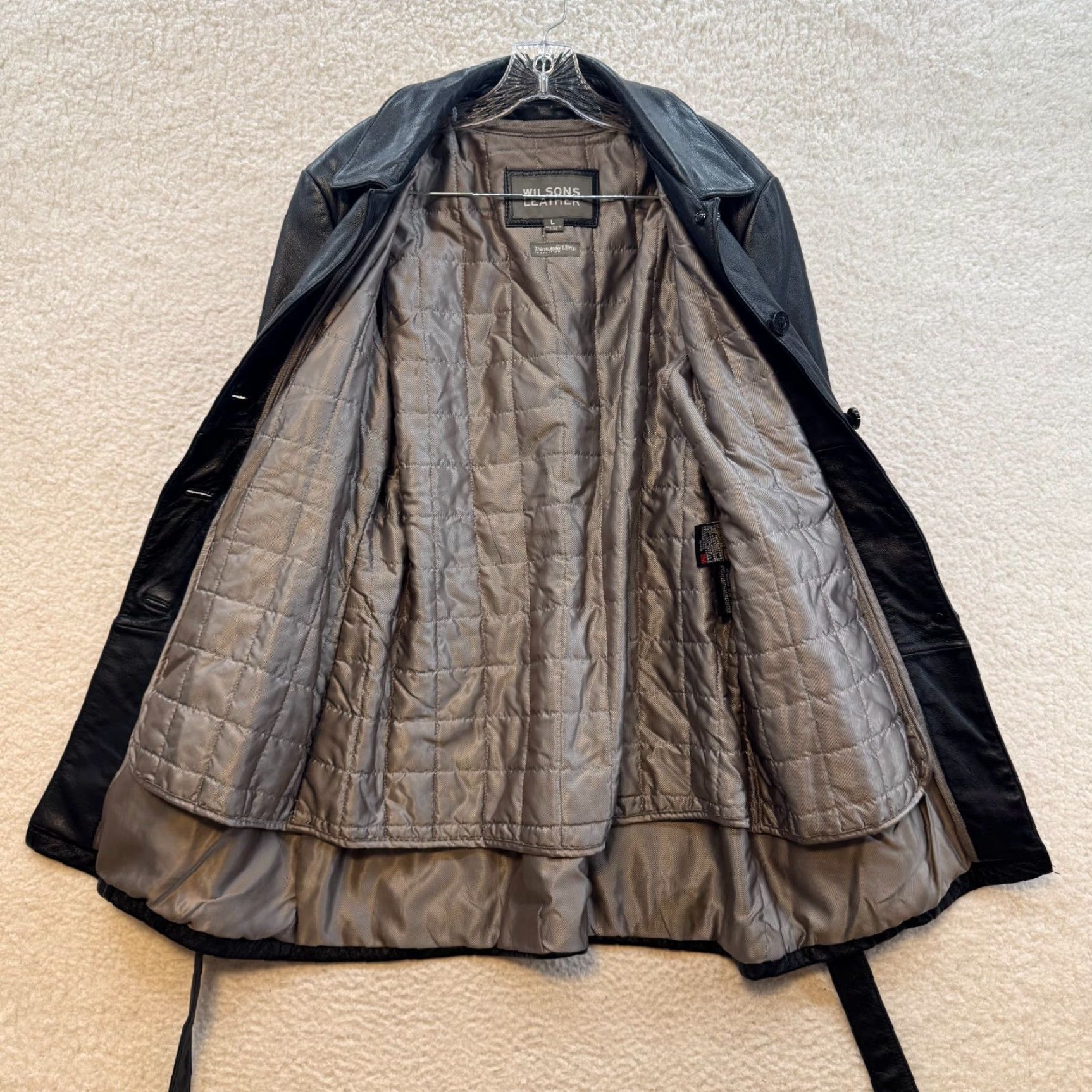 Vintage VINTAGE Wilson's Black Leather Jacket Large Womens Belted Lined 90s Y2K Leather Jacket Women's Large Belted Lined Black 90s Y2K Wilsons Leather Size L / US 10 / IT 46 - 3 Thumbnail