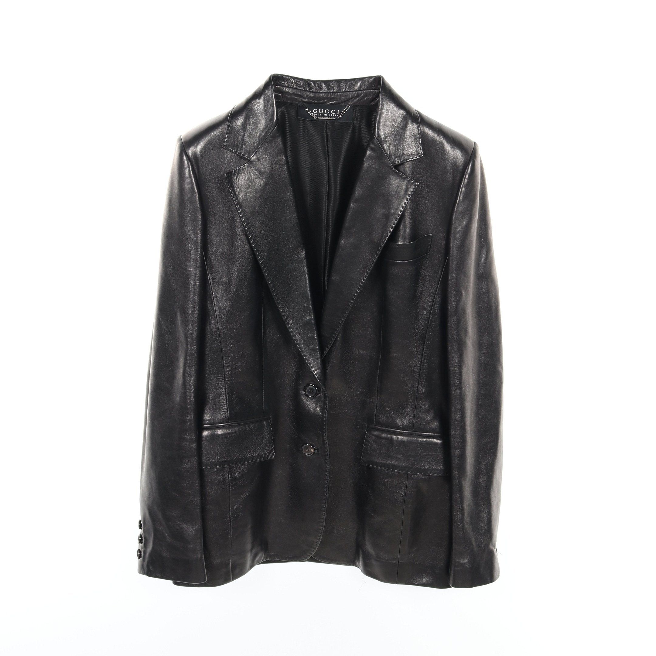 Gucci Gucci Leather Jacket Black Size ONE SIZE - 1 Thumbnail