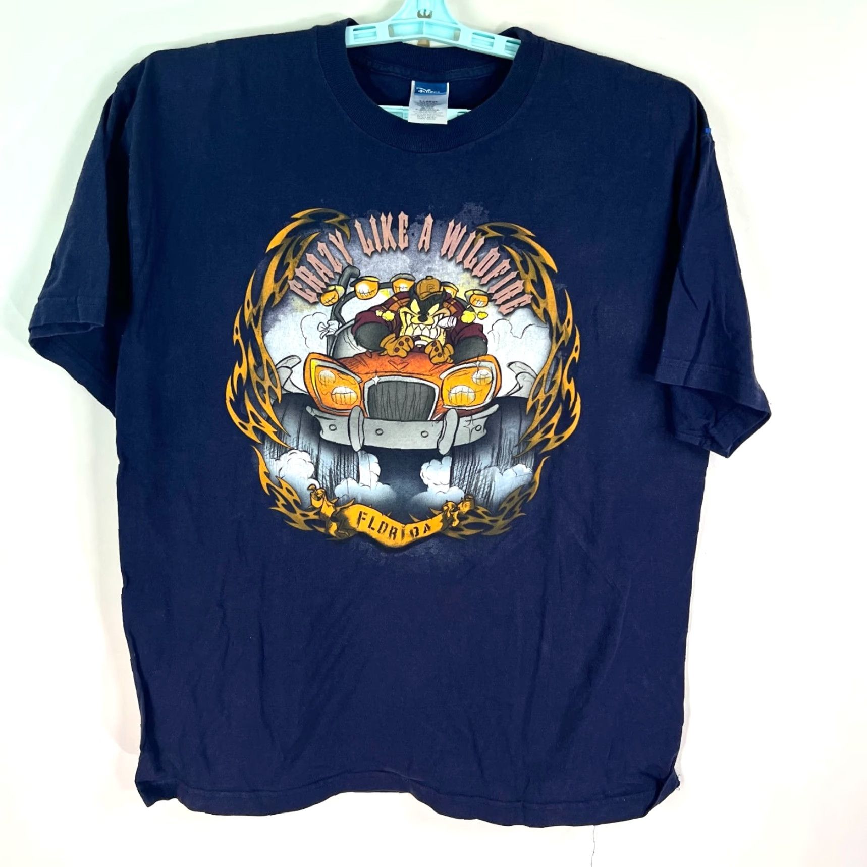 Vintage VINTAGE Disney Vintage TAZ Crazy Like Wildfire Florida T-Shirt Mens XL Blue Shirt Size US XL / EU 56 / 4 - 2 Thumbnail
