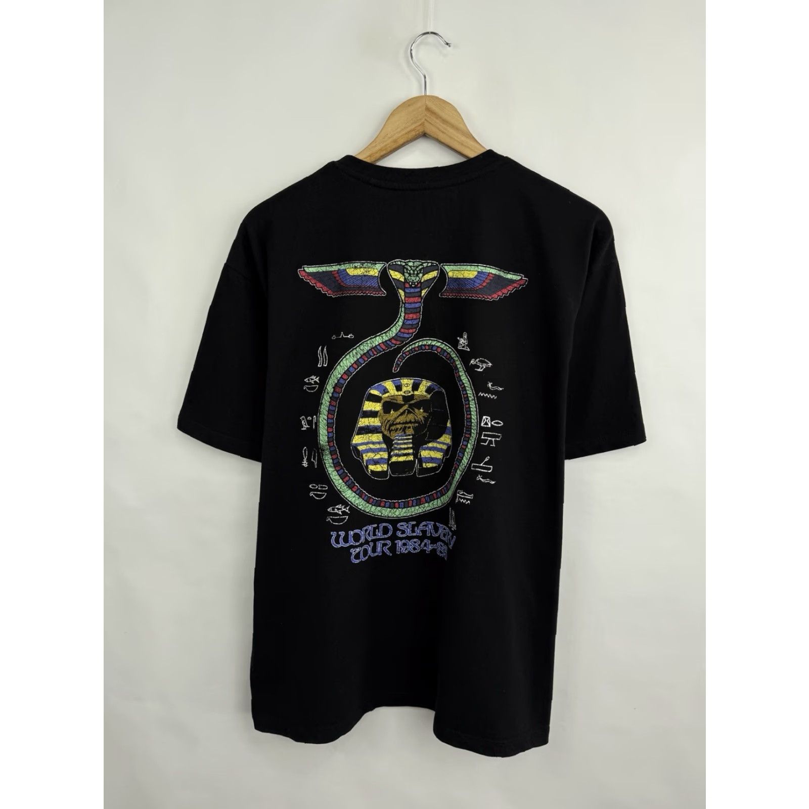 Vintage Iron Maiden World Slavery Tour 1984 85 Reprint 2022 T-Shirt Size L Men Black Shirt Size US L / EU 52-54 / 3 - 7 Thumbnail