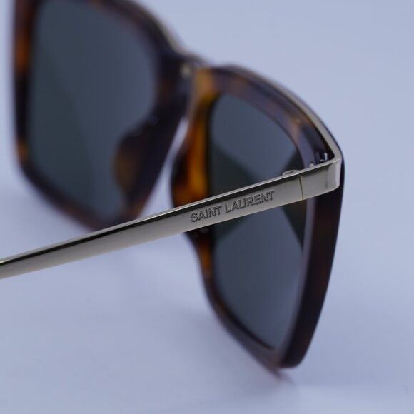 Saint Laurent Paris Saint Laurent SL 765 004 Sunglasses Havana/Gold Square Frame Size ONE SIZE - 9 Thumbnail