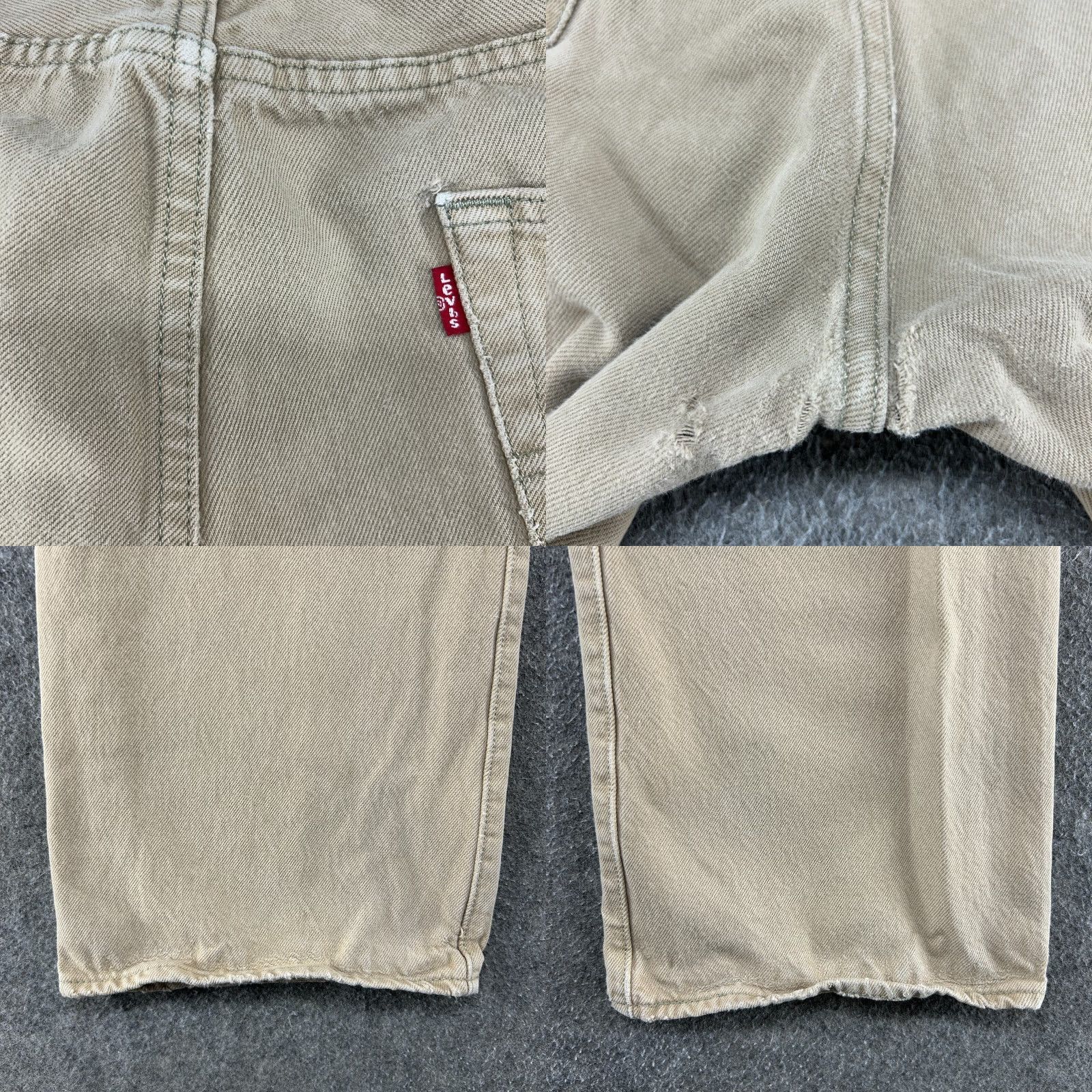 Levi's Levi's 501 Pants Mens 38x34 Brown Denim Regular Fit Distressed Light Wash Straight Leg Size US 38 / EU 54 - 10 Thumbnail