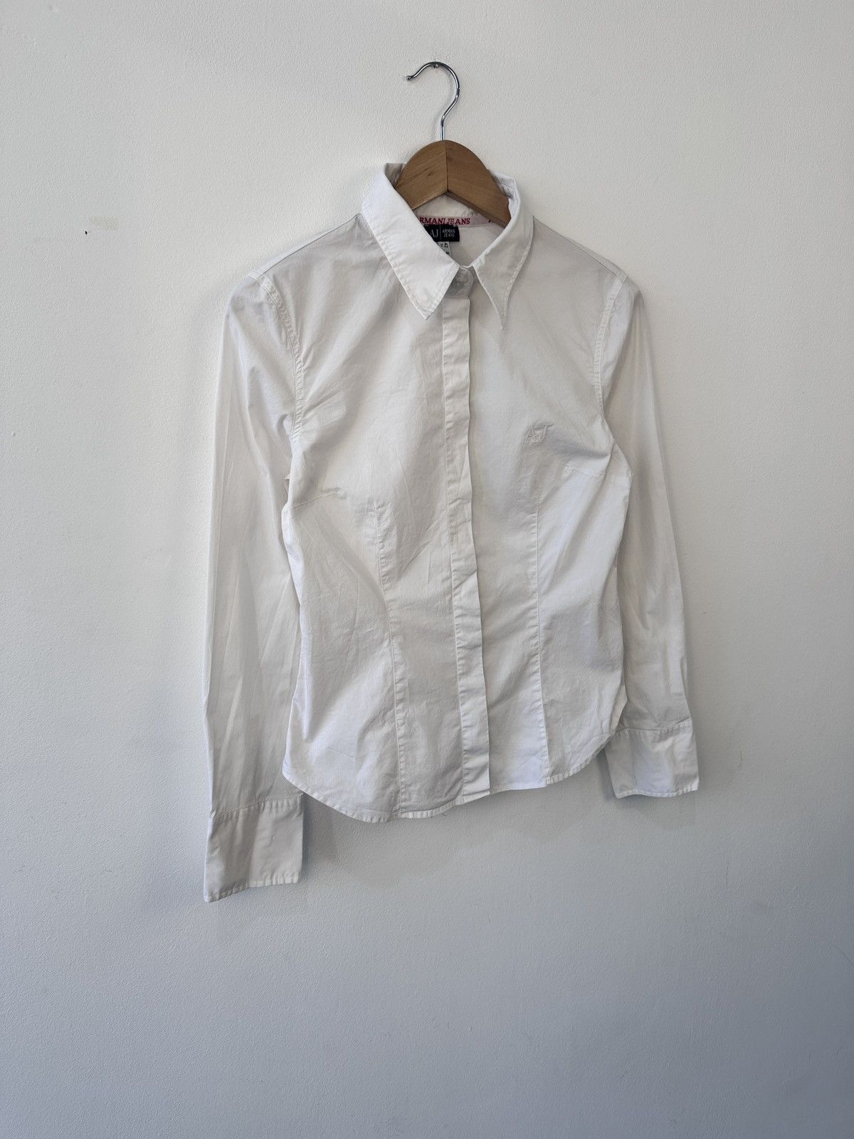 Armani Armani Jeans Cotton Stretch Shirt Blouse Logo Size US 6 Size M / US 6-8 / IT 42-44 - 3 Thumbnail