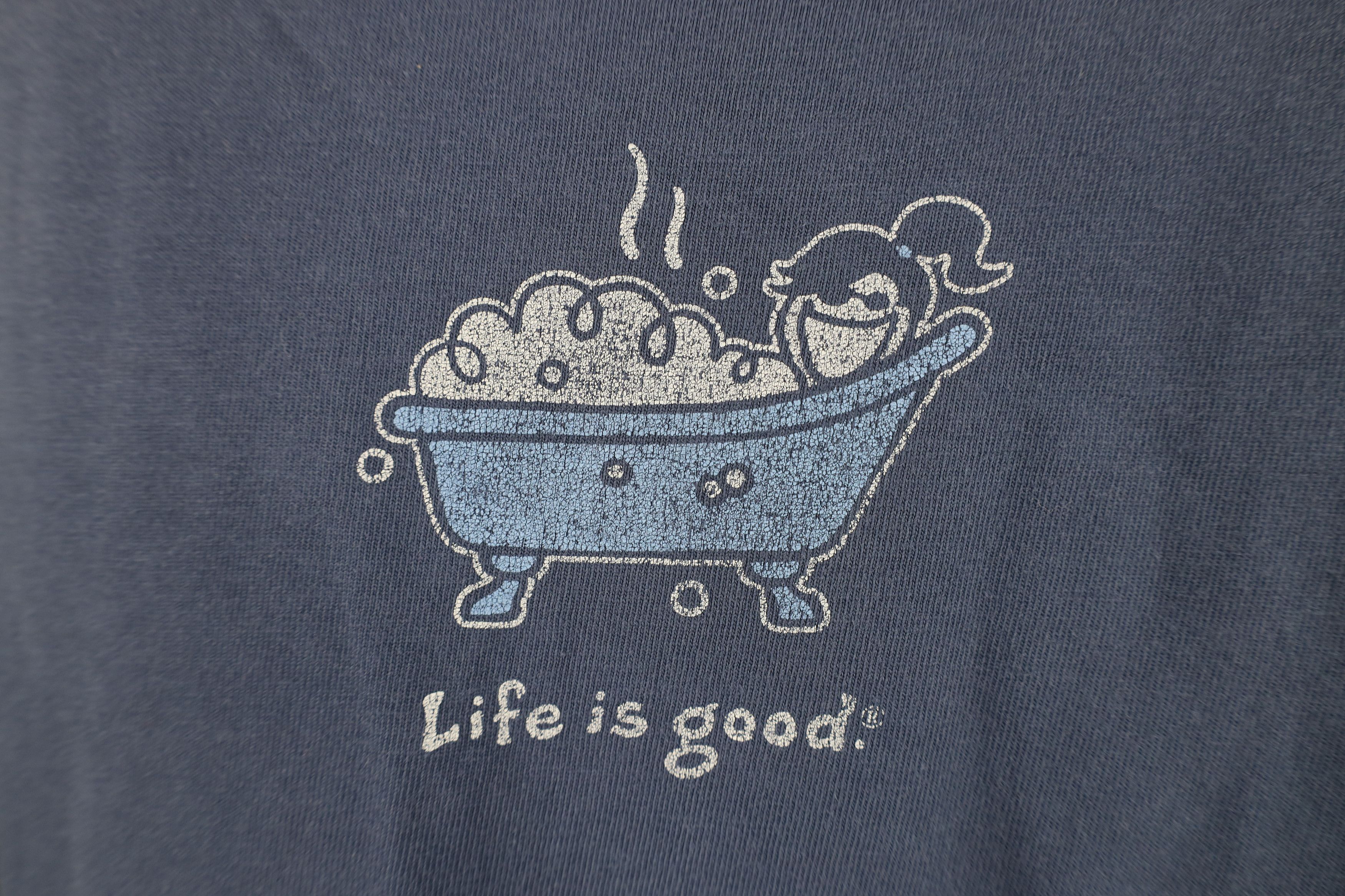 Life is Good Life Is Good Vintage Bubble Bath T-Shirt Blue Cotton Size L / US 10 / IT 46 - 4 Thumbnail
