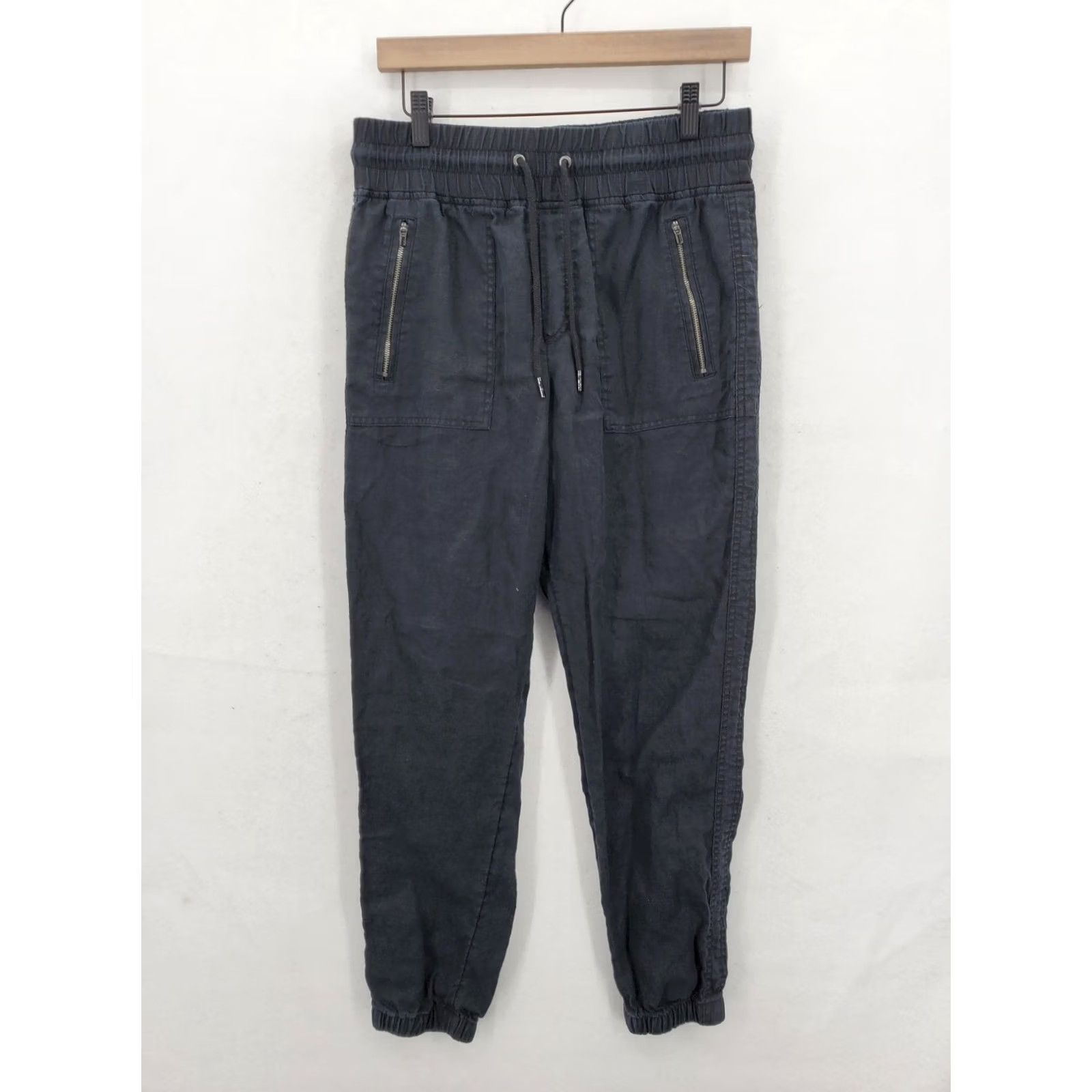 Athleta Athleta Pants Womens 6 Gray Cabo Linen Jogger Elastic Waist Zipper Pockets Cuffed Size 28" / US 6 / IT 42 - 2 Thumbnail