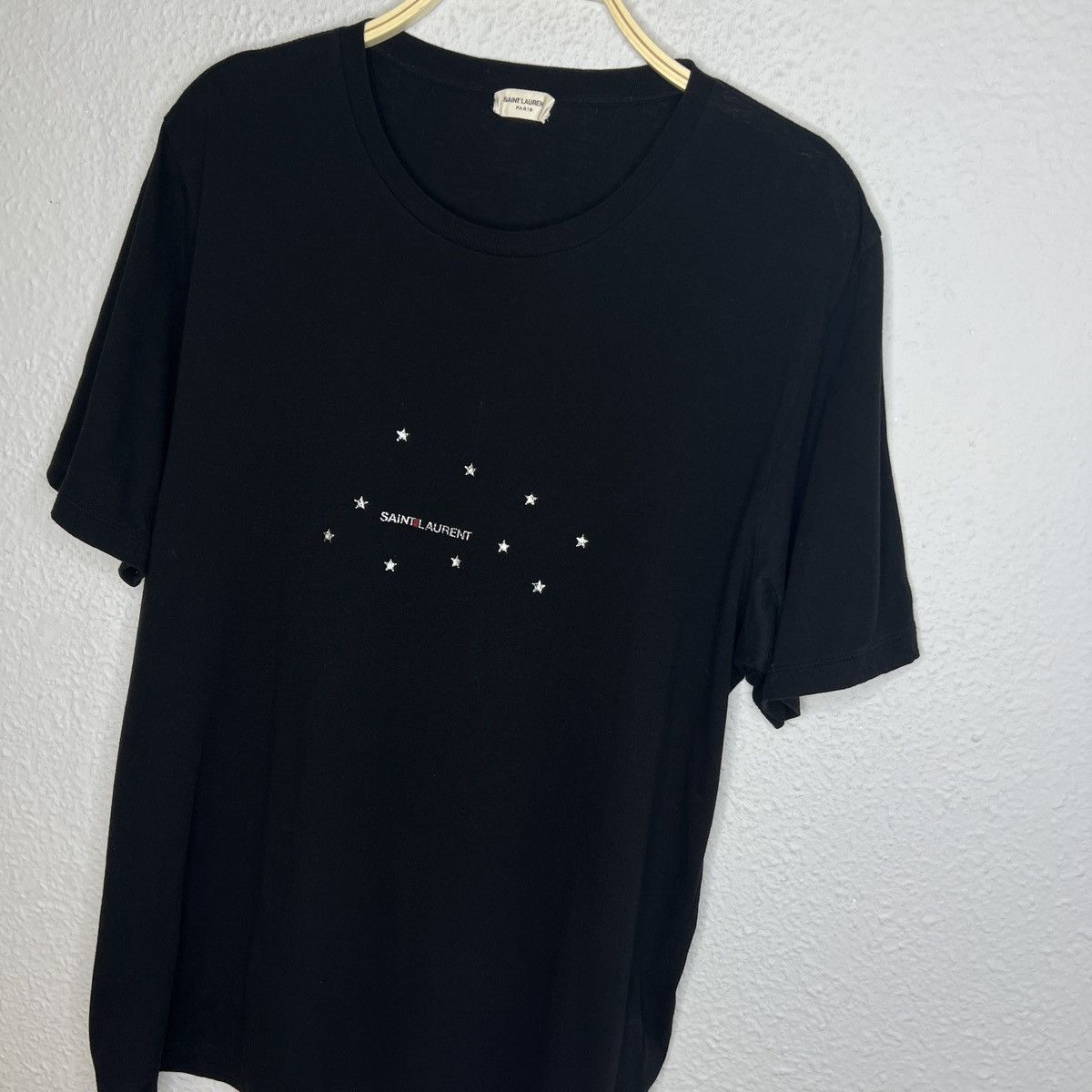 Saint Laurent Paris $420 Saint Laurent Rive Gauche logo star metallic t shirt Size US XL / EU 56 / 4 - 3 Thumbnail