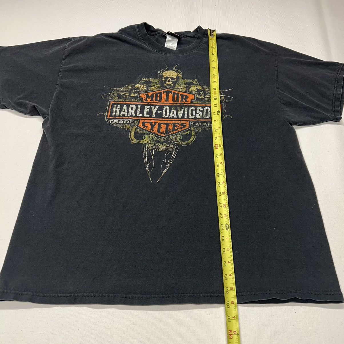 Harley Davidson × Vintage Harley Davidson Tee Shirt Black Logo Skull Flame Motorcycle Size US XXL / EU 58 / 5 - 18 Thumbnail