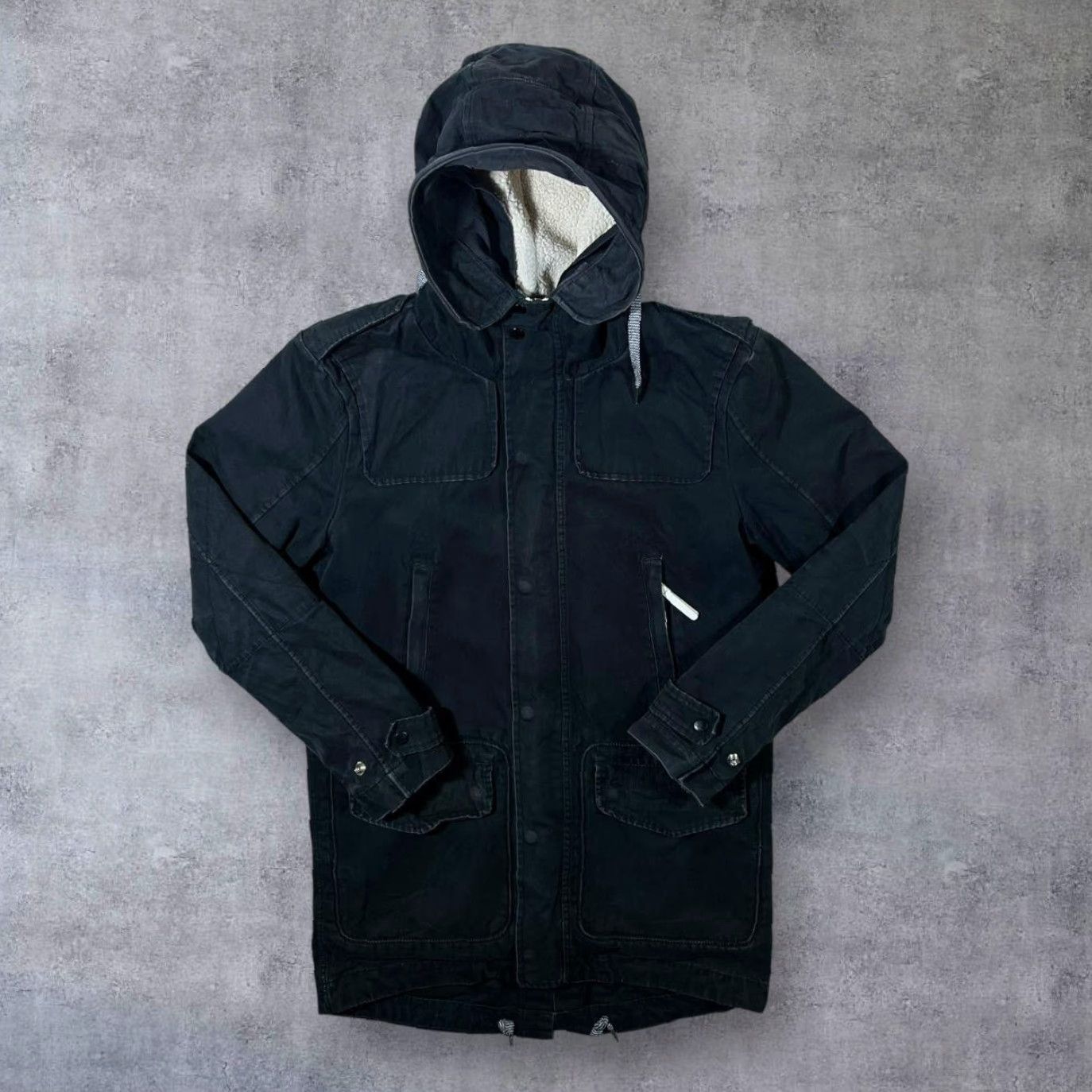 Adidas Adidas Originals Fleece Lined Hooded Black Cotton Mod Parka Jacket Coat Small Womens Hoodie Jacket Size S / US 4 / IT 40 - 2 Thumbnail