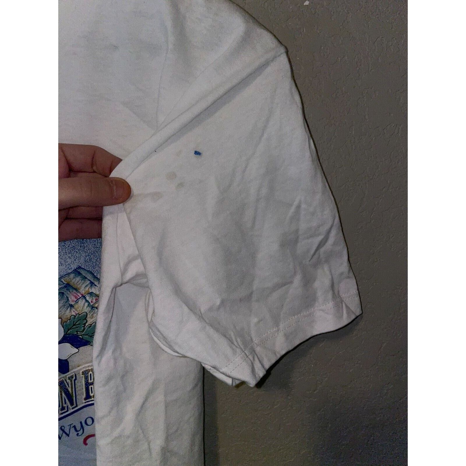 Jerzees Vintage Test Print Jackson Hole Wyoming Misprint White M Tee Size US M / EU 48-50 / 2 - 8 Thumbnail
