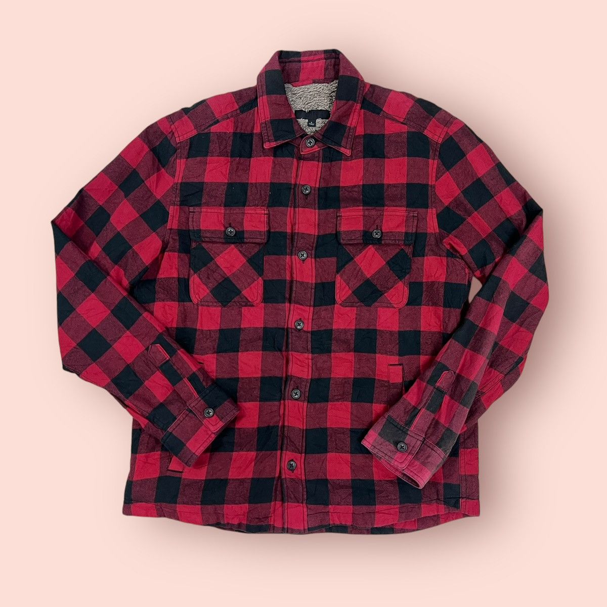 Flannel × Jun Takahashi × Uniqlo VINTAGE UNIQLO DOUBLE CHEST POCKET FLEECE LINING FLANNEL Size US L / EU 52-54 / 3 - 8 Thumbnail