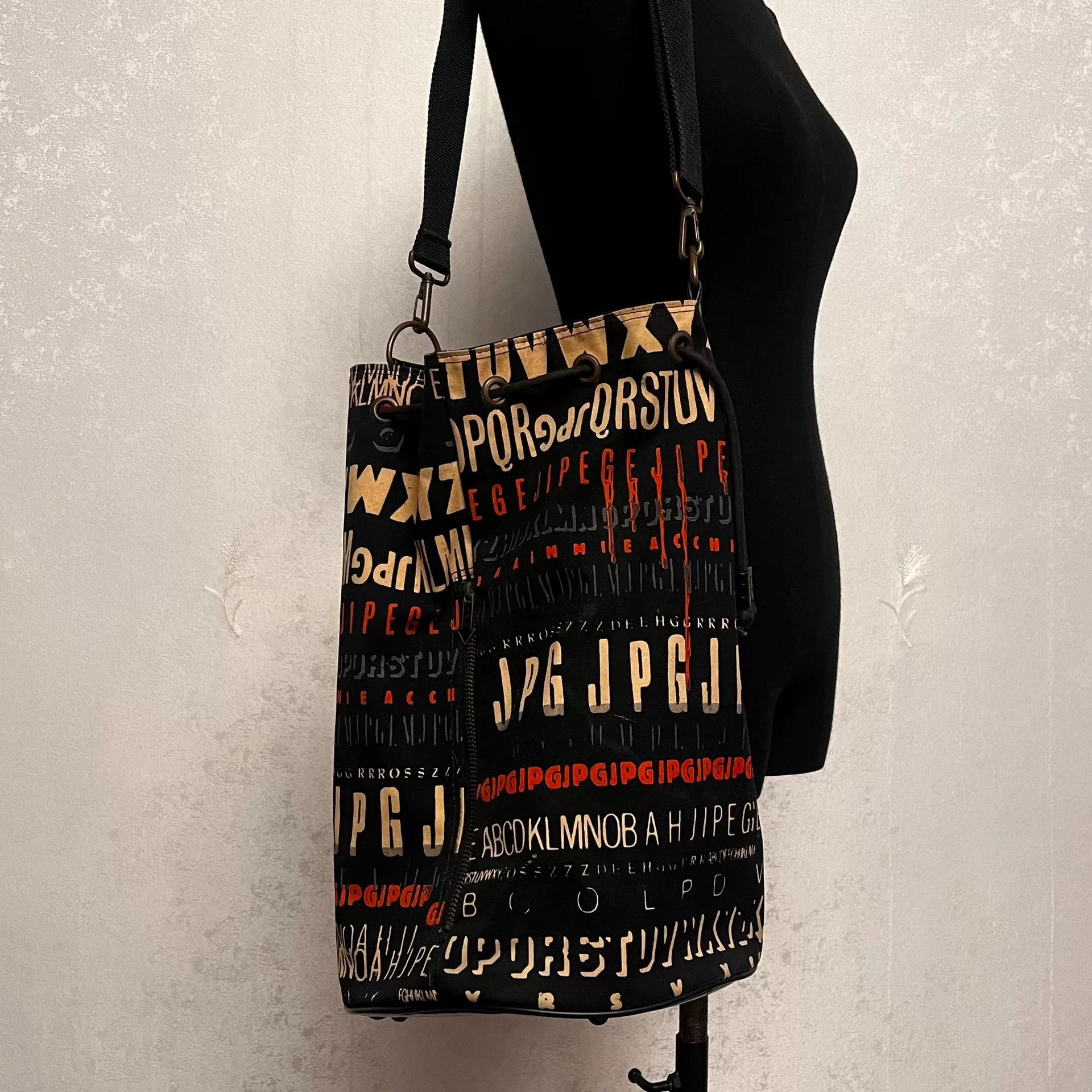 Jean Paul Gaultier Letter Print Crossbody Bag