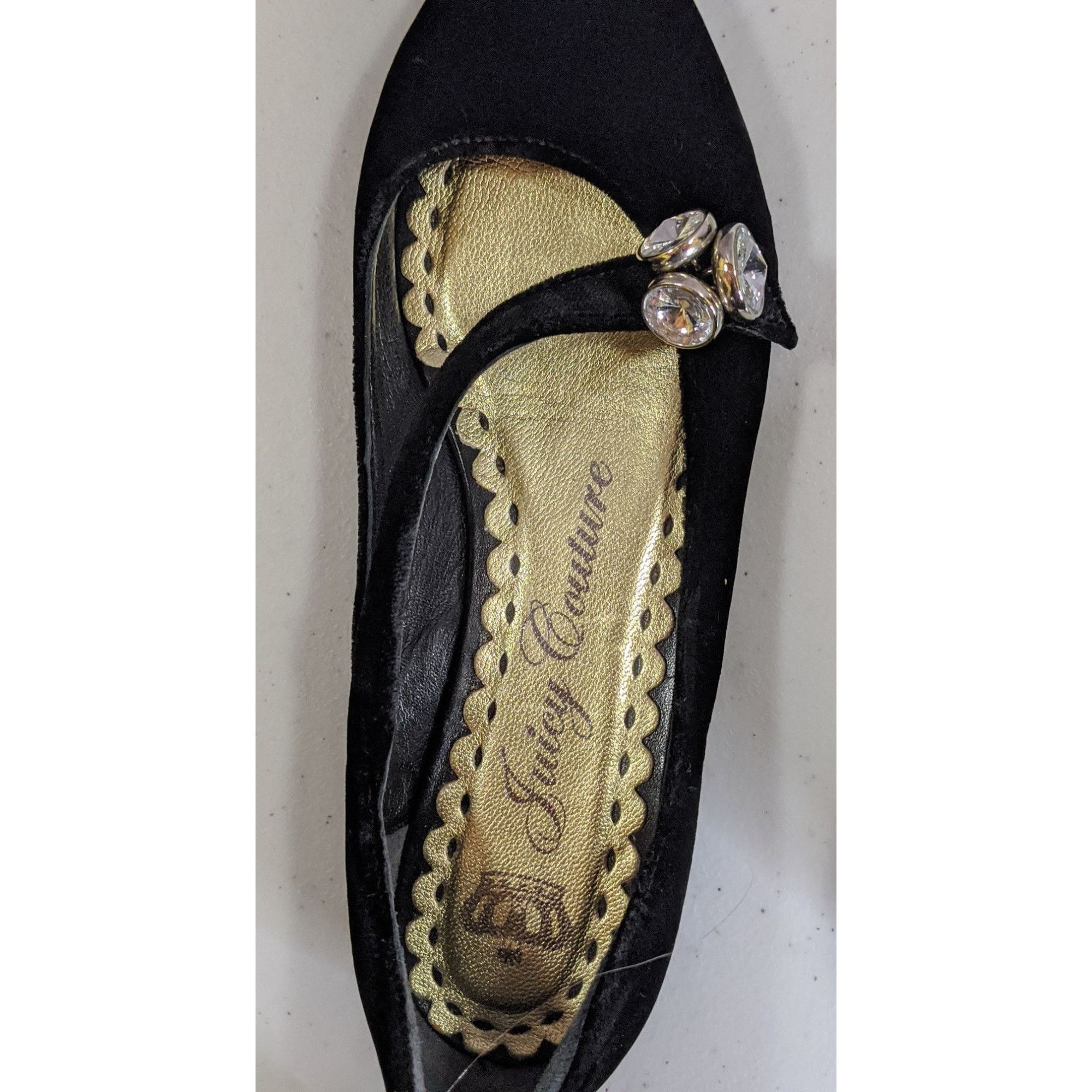 Juicy Couture Juicy Couture Black Velvet Rhinestone Embellished Flats Size Size US 6.5 / IT 36.5 - 5 Thumbnail