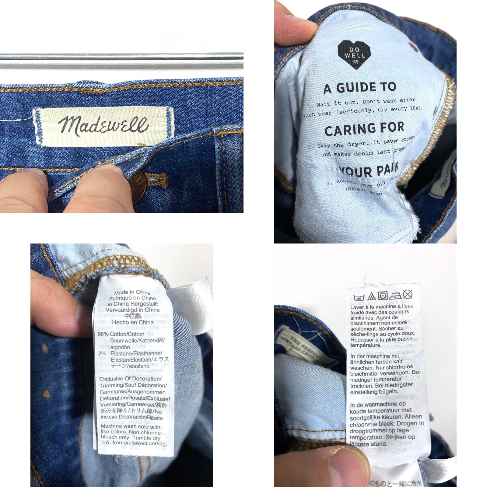 Madewell VINTAGE Madewell The Perfect Cropped Jeans 26 Raw Hem Stretch Capsule Y2K Jeans Womens Size 27" / US 4 / IT 40 - 8 Thumbnail
