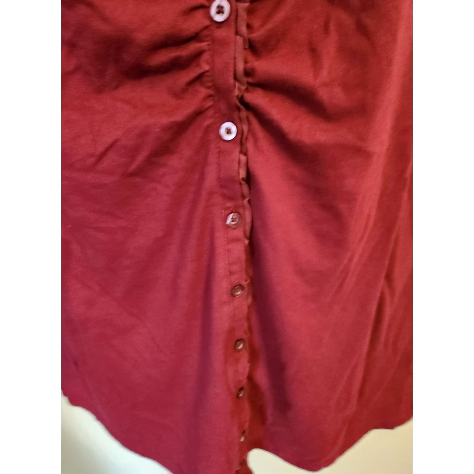 Vintage Laura Scott Burgundy Button Front Long Sleeve Casual Top Plus Woman 16 18 Size XXL / US 16-18 / IT 52-54 - 4 Thumbnail