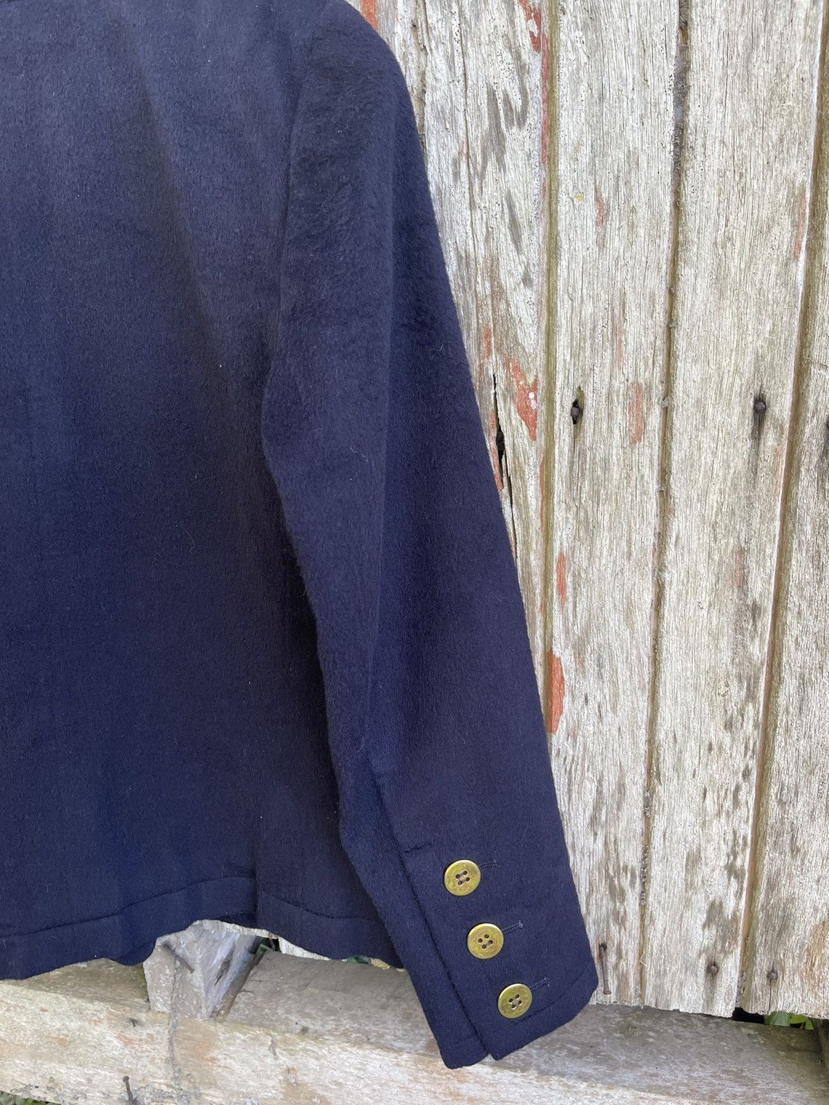 Saint Laurent Paris × Vintage × Yves Saint Laurent Saint Laurent Rive Gauche Vintage Navy Wool Blazer 1980s Size S / US 4 / IT 40 - 12 Thumbnail